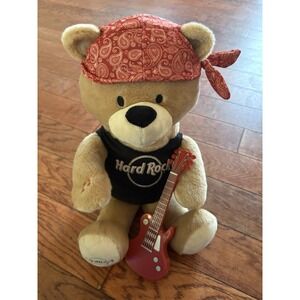 Hard Rock Cafe Singing Dancing Animated Plush Bear KISS Rock And Roll All Night